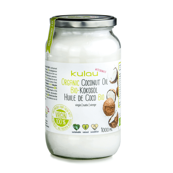 Kulau BIO panenský kokosový olej RAW 1l. Kokosový olej na vaření i kosmetiku.