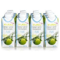 Kulau BIO kokosová voda PURE 12 x 330ml. Přírodní isotonický nápoj. Pouze 12kcal/100ml.