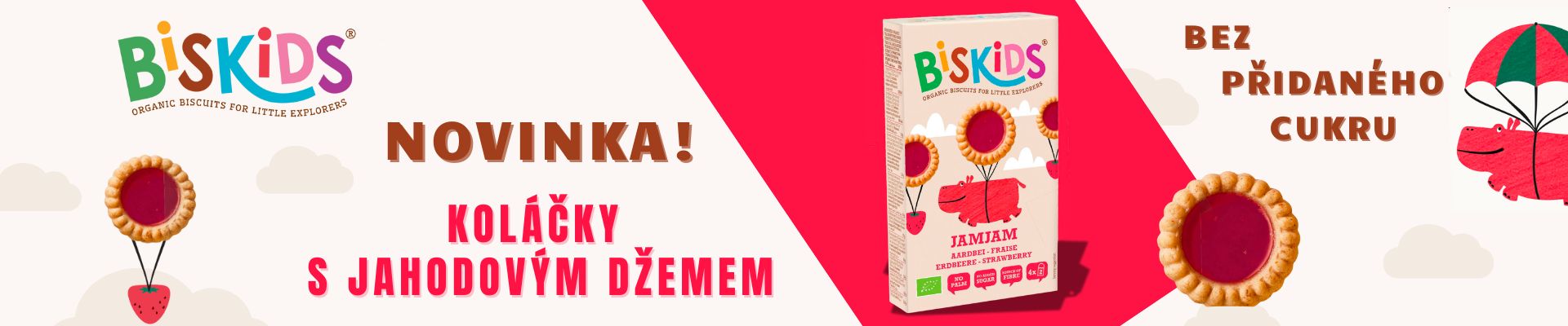 Novinka: Biskids jahodové koláčky skladem!