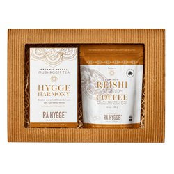 Ra Hygge BIO dárkový balíček REISHI zrnková káva 100g a Harmony bylinný čaj s Reishi 16ks