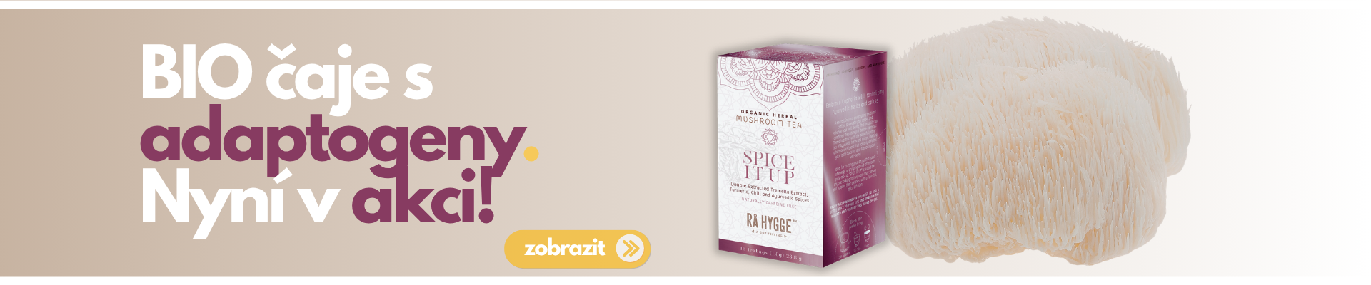 BIO čaje Ra Hygge s medicinálními houbami