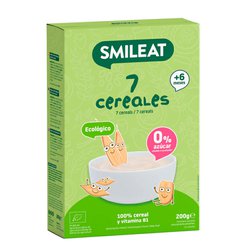 SMILEAT BIO dětská kaše 7 druhů cereálií s vitaminem B1 6M+ 200g