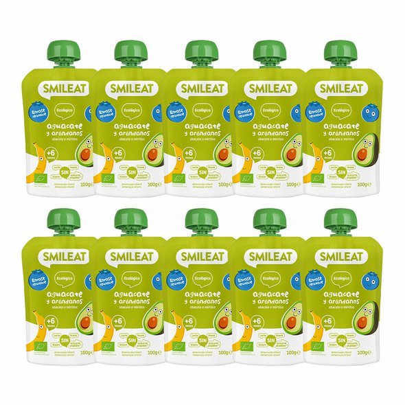 Smileat BIO kapsička jablko, banán, avokádo a borůvky  6M+ 10 x 100g