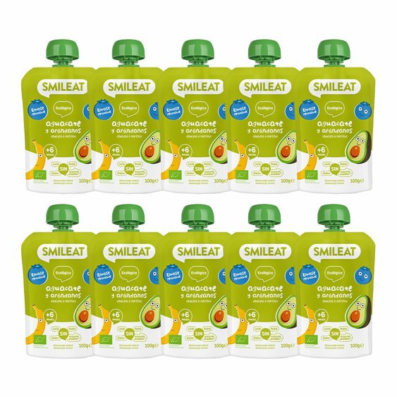 Smileat BIO kapsička jablko, banán, avokádo a borůvky 6M+ 10 x 100g
