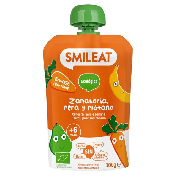 SMILEAT BIO kapsička hruška, karotka a banán 6M+ 100g