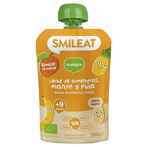 SMILEAT BIO kapsička mandlové mléko, jablko, ananas, mango a banán 9M+ 100g