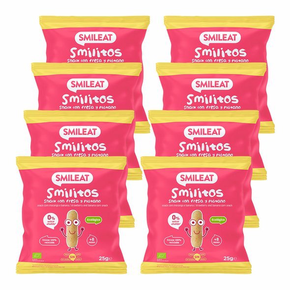 BIO kukuřičné křupky banán a jahoda s panenským olivovým olejem a vitaminem B1 8M+ 8x25g