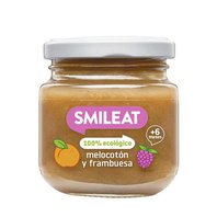 Smileat BIO ovocný příkrm broskev, banán, huška a maliny 6M+ 130g