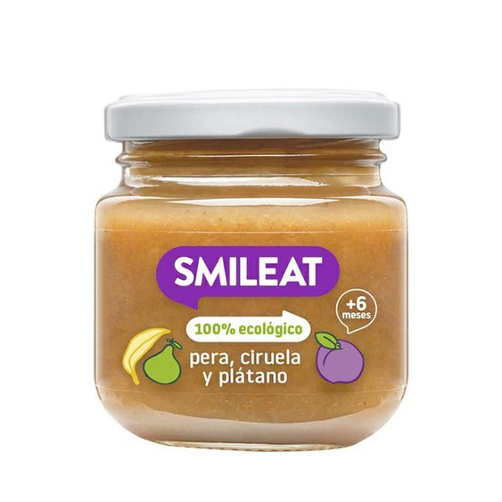 Smileat BIO ovocný příkrm hruška, švestka a banán 6M+ 130g