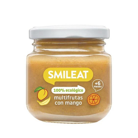 Smileat BIO ovocný příkrm jablko, hruška, banán, mango a pomeranč 6M+ 130g