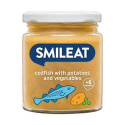 Smileat BIO příkrm divoká treska s brambory, zeleninou s olivovým olejem 6M+ 230g