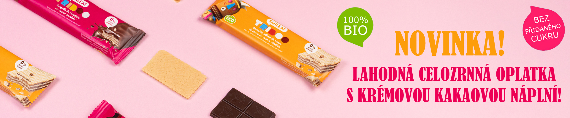 Novinka: křupavé celozrnné oplatky plněné krémovou náplní!