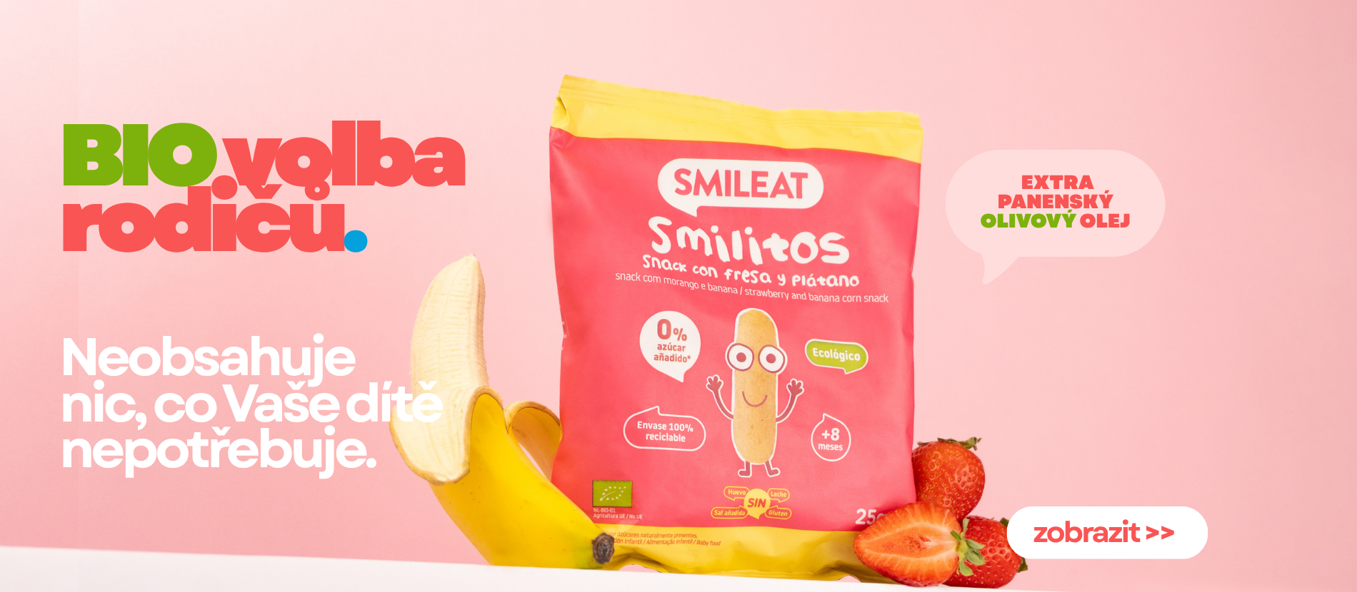 Smileat BIO křupky jahoda banán