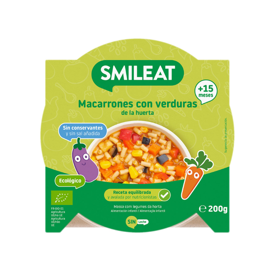 Smileat BIO makaróny se zeleninou 15M+ 200g