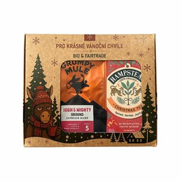 Vánoční balíček High & Mighty Arabica mletá káva 200g a BIO vánoční kořeněný čaj 20ks